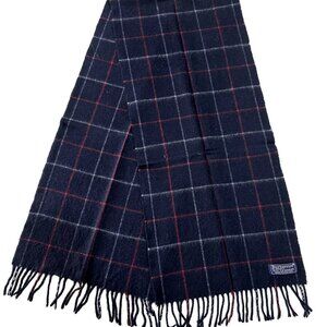 Burberrys Classic Check Scarf Black 100% Cashmere Unisex Scarf Made In England